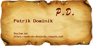 Petrik Dominik névjegykártya